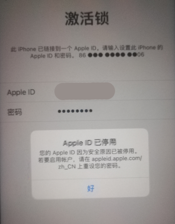 化州苹果手机维修分享iPhone 12 出现提示“Apple ID 已停用”怎么办 